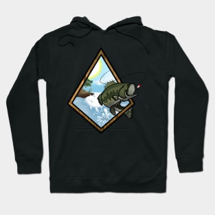 Bass Fishing Sticker Hoodie